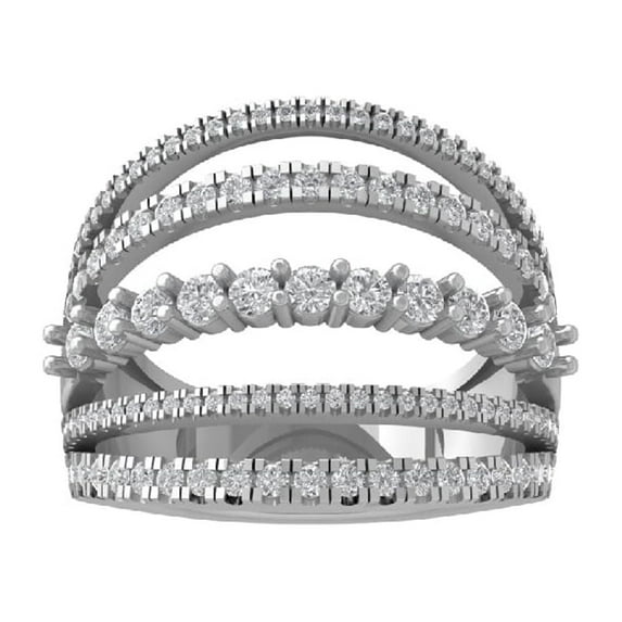 ARAIYA FINE JEWELRY Sterling Silver Diamond Wedding Band Ring (1 1/2 cttw, I-J Color, I2-I3 Clarity) Size 7