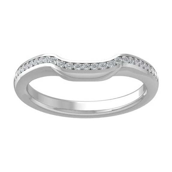 ARAIYA FINE JEWELRY Sterling Silver Diamond Wedding Band Ring (1/10 cttw, I-J Color, I2-I3 Clarity) Size 6