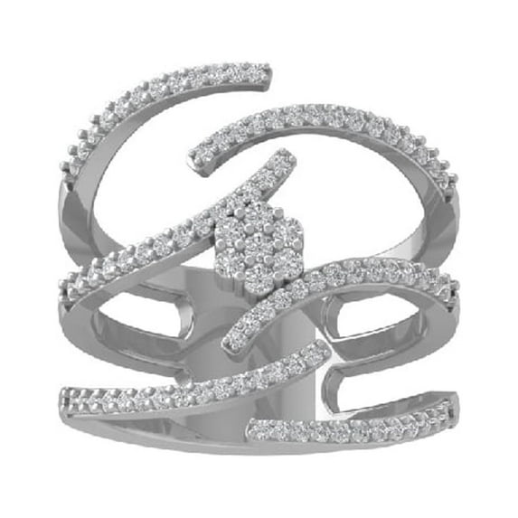 ARAIYA FINE JEWELRY Sterling Silver Diamond Wedding Band Ring (1/2 cttw, I-J Color, I2-I3 Clarity) Size 10