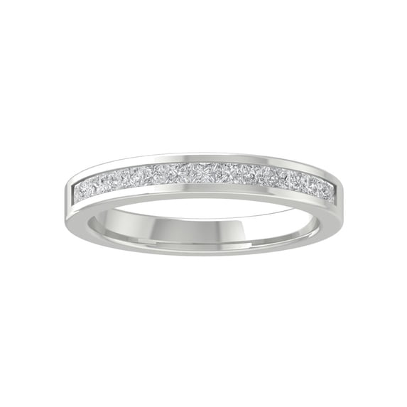 ARAIYA FINE JEWELRY Sterling Silver Diamond Wedding Band Ring (1/2 cttw, I-J Color, I2-I3 Clarity) Size 8.5