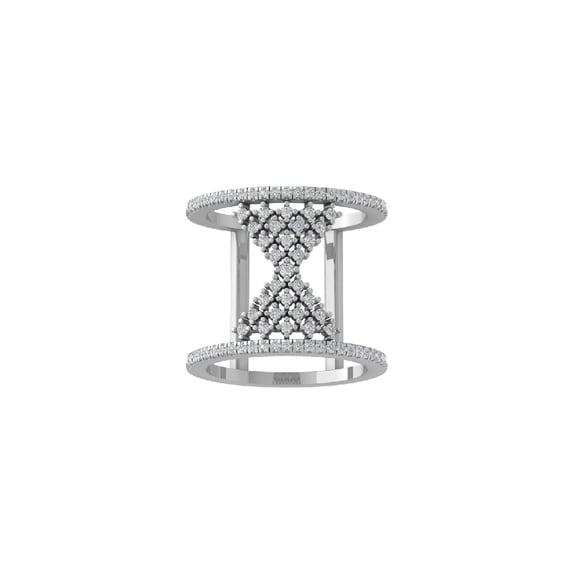 ARAIYA FINE JEWELRY Sterling Silver Diamond Wedding Band Ring (1/2 cttw, I-J Color, I2-I3 Clarity) Size 8