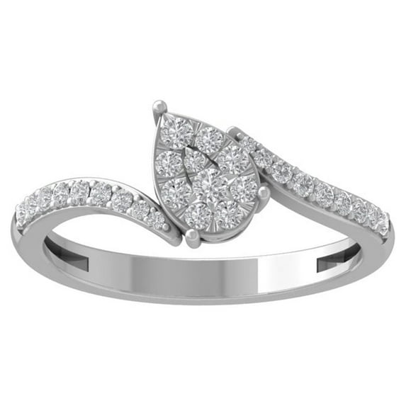 ARAIYA FINE JEWELRY Sterling Silver Diamond Wedding Band Ring (1/3 cttw, I-J Color, I2-I3 Clarity) Size 5