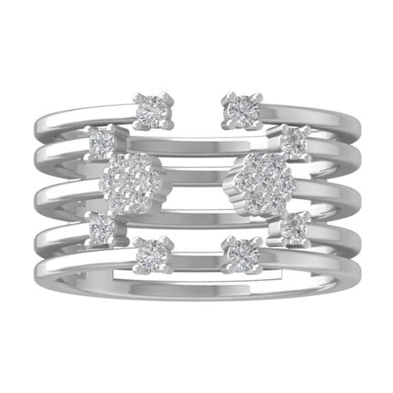 ARAIYA FINE JEWELRY Sterling Silver Diamond Wedding Band Ring (1/3 cttw, I-J Color, I2-I3 Clarity) Size 8