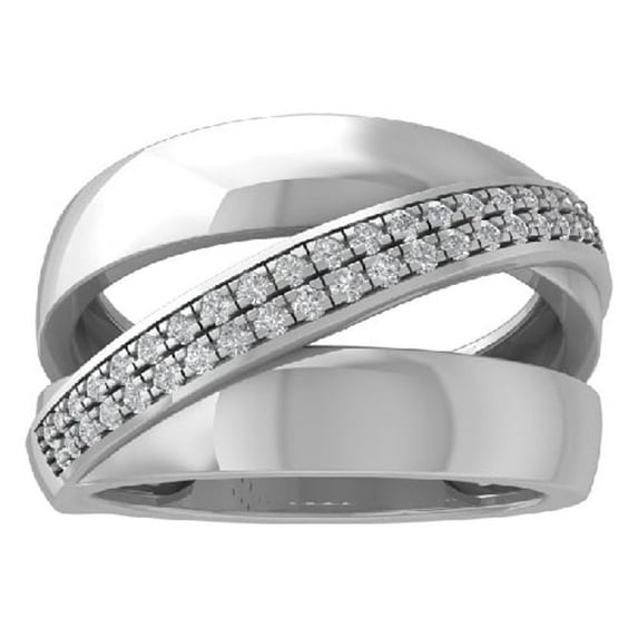ARAIYA FINE JEWELRY Sterling Silver Diamond Wedding Band Ring (1/4 cttw, I-J Color, I2-I3 Clarity) Size 10