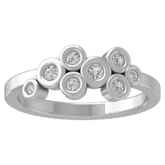 ARAIYA FINE JEWELRY Sterling Silver Diamond Wedding Band Ring (1/4 cttw, I-J Color, I2-I3 Clarity) Size 5.5
