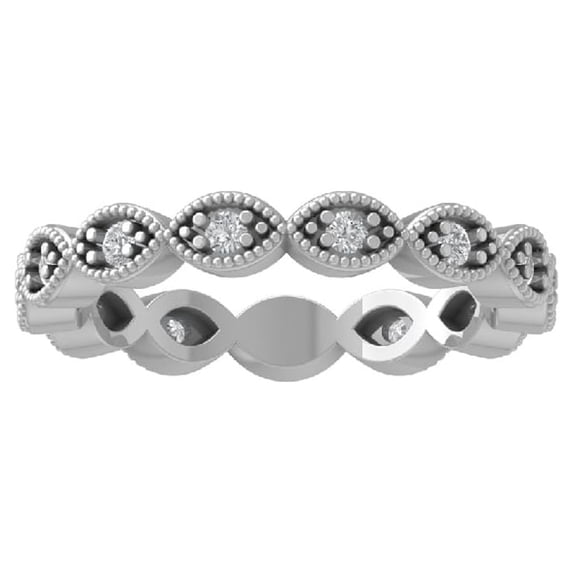 ARAIYA FINE JEWELRY Sterling Silver Diamond Wedding Band Ring (1/4 cttw, I-J Color, I2-I3 Clarity) Size 7.5