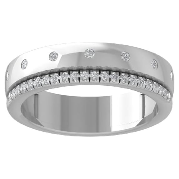 ARAIYA FINE JEWELRY Sterling Silver Diamond Wedding Band Ring (1/4 cttw, I-J Color, I2-I3 Clarity) Size 8