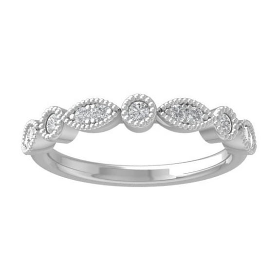 ARAIYA FINE JEWELRY Sterling Silver Diamond Wedding Band Ring (1/4 cttw, I-J Color, I2-I3 Clarity) Size 9.5