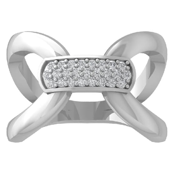 ARAIYA FINE JEWELRY Sterling Silver Diamond Wedding Band Ring (1/5 cttw, I-J Color, I2-I3 Clarity) Size 5.5