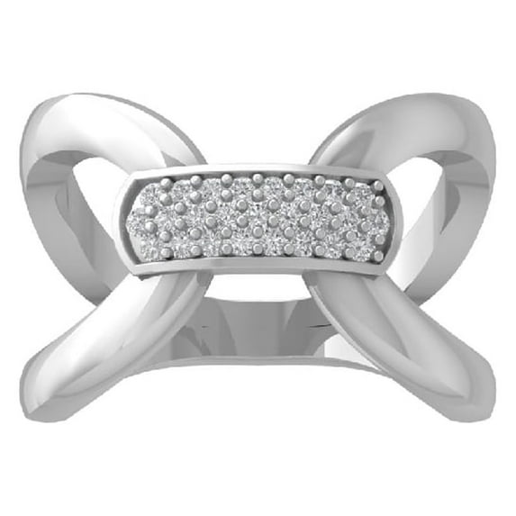 ARAIYA FINE JEWELRY Sterling Silver Diamond Wedding Band Ring (1/5 cttw, I-J Color, I2-I3 Clarity) Size 7.5