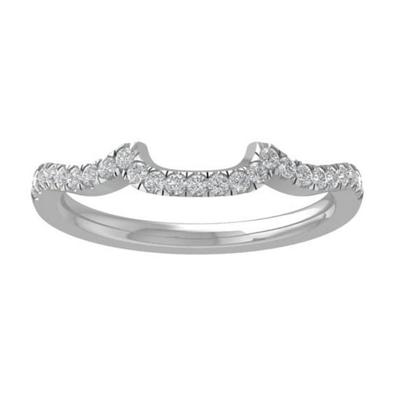 ARAIYA FINE JEWELRY Sterling Silver Diamond Wedding Band Ring (1/5 cttw, I-J Color, I2-I3 Clarity) Size 7.5