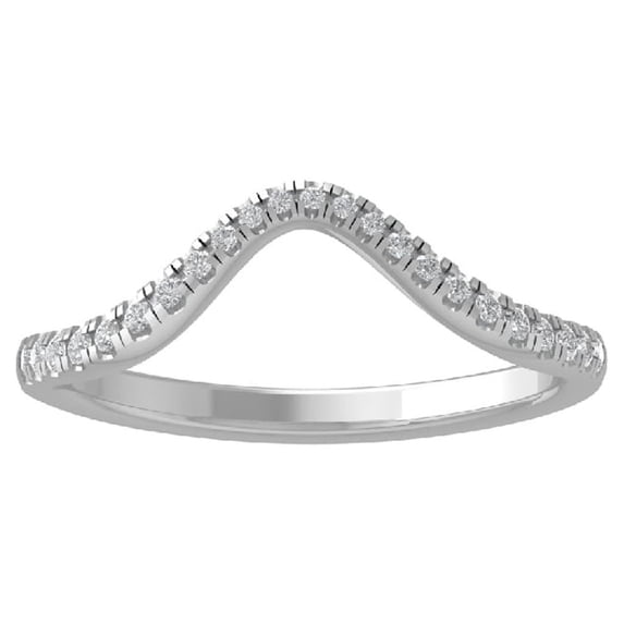 ARAIYA FINE JEWELRY Sterling Silver Diamond Wedding Band Ring (1/6 cttw, I-J Color, I2-I3 Clarity) Size 9