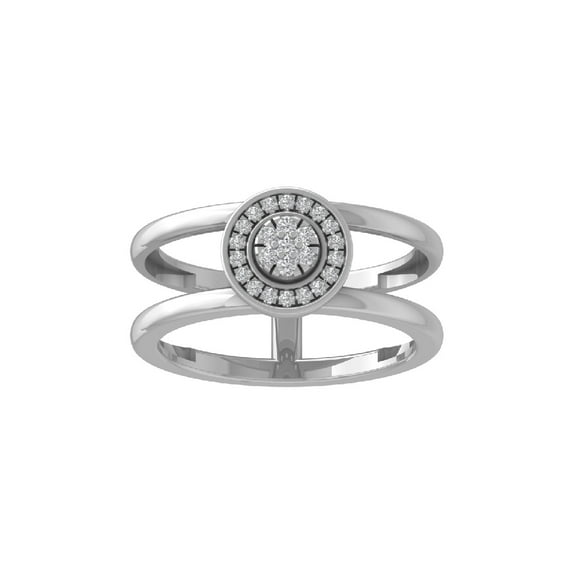 ARAIYA FINE JEWELRY Sterling Silver Diamond Wedding Band Ring (1/8 cttw, I-J Color, I2-I3 Clarity) Size 7