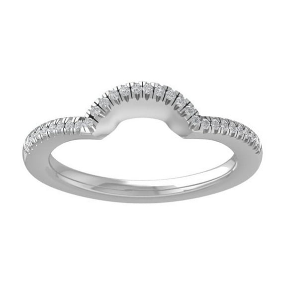 ARAIYA FINE JEWELRY Sterling Silver Diamond Wedding Band Ring (1/8 cttw, I-J Color, I2-I3 Clarity) Size 9