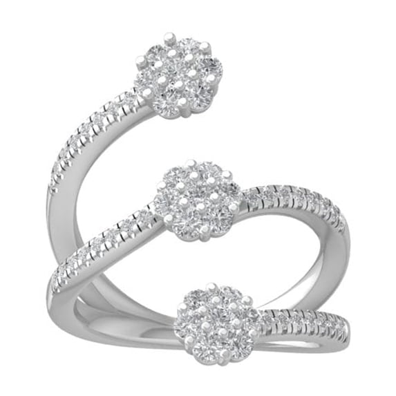 ARAIYA FINE JEWELRY Sterling Silver Diamond Wedding Band Ring (3/4 cttw, I-J Color, I2-I3 Clarity) Size 8.5