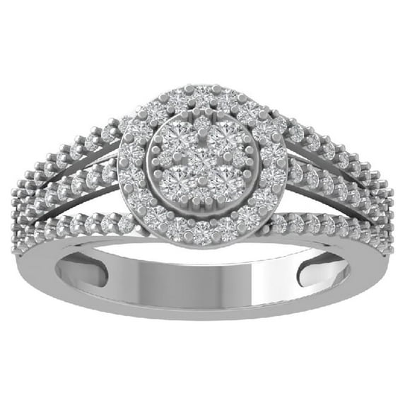 ARAIYA FINE JEWELRY Sterling Silver Diamond Wedding Band Ring (3/4 cttw, I-J Color, I2-I3 Clarity) Size 9.5