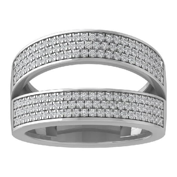 ARAIYA FINE JEWELRY Sterling Silver Diamond Wedding Band Ring (5/8 cttw, I-J Color, I2-I3 Clarity) Size 5.5