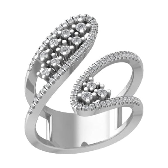 ARAIYA FINE JEWELRY Sterling Silver Diamond Wedding Band Ring (5/8 cttw, I-J Color, I2-I3 Clarity) Size 6.5