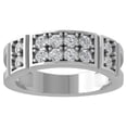 thumbnail image 1 of ARAIYA FINE JEWELRY Sterling Silver Diamond Wedding Band Ring for Men's (1 1/10 cttw, I-J Color, I2-I3 Clarity) Size 5, 1 of 1