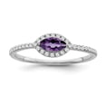 thumbnail image 1 of Araiya Fine Jewelry Sterling Silver Diamond and Amethyst Halo Ring (1/6 cttw, I-J Color, I2-I3 Clarity) Size 10, 1 of 5