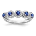 thumbnail image 1 of Araiya Fine Jewelry Sterling Silver Diamond and Blue Sapphire Halo Ring (1/4 cttw, I-J Color, I2-I3 Clarity) Size 6, 1 of 5