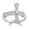 thumbnail image 1 of ARAIYA FINE JEWELRY Sterling Silver Diamond&nbsp;Cross Band Ring (1/3 cttw, I-J Color, I2-I3 Clarity), Size 9.5, 1 of 5