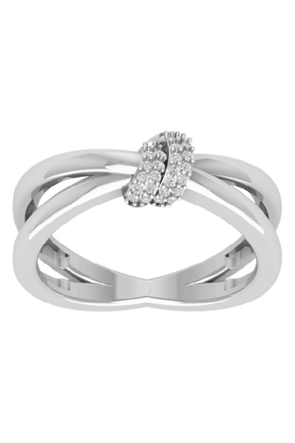 FINE JEWELRY Sterling Silver Lab Grown Diamond Band Ring (1/10 cttw, D-F Color, VS Clarity), Size 5