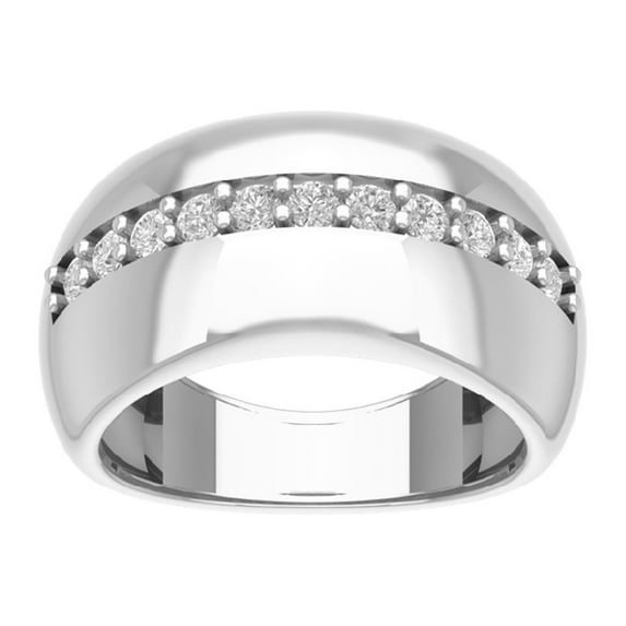 ARAIYA FINE JEWELRY Sterling Silver Lab Grown Diamond Band Ring (1/2 cttw, D-F Color, VS Clarity), Size 7.5