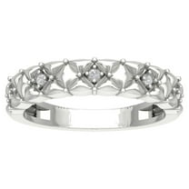 ARAIYA FINE JEWELRY Sterling Silver Lab Grown Diamond Band Ring (1/20 cttw, D-F Color, VS Clarity), Size 5.5