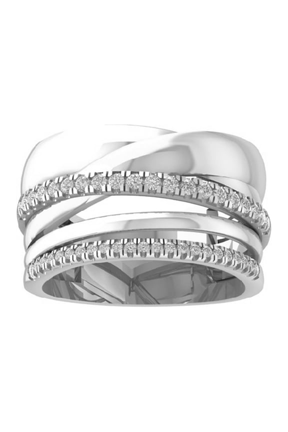FINE JEWELRY Sterling Silver Lab Grown Diamond Band Ring (1/3 cttw, D-F Color, VS Clarity), Size 5