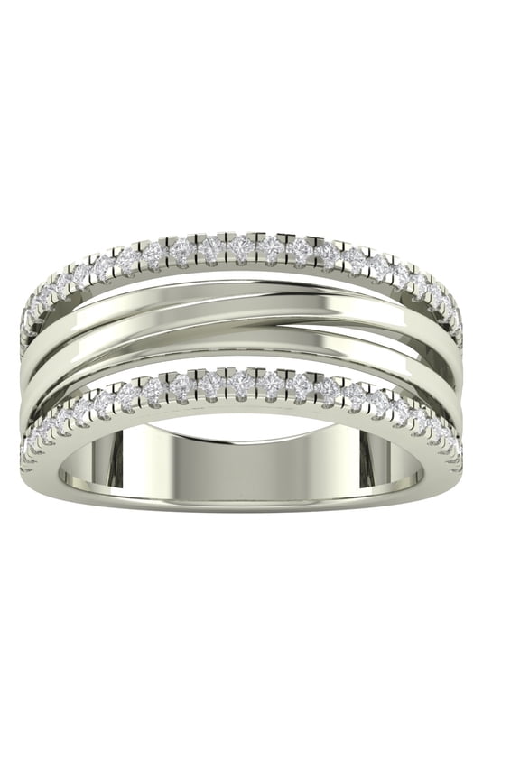 FINE JEWELRY Sterling Silver Lab Grown Diamond Band Ring (1/3 cttw, D-F Color, VS Clarity), Size 9.5