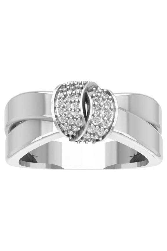 FINE JEWELRY Sterling Silver Lab Grown Diamond Band Ring (1/4 cttw, D-F Color, VS Clarity), Size 10