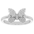 thumbnail image 1 of ARAIYA FINE JEWELRY Sterling Silver Lab Grown Diamond Butterfly Ring (1/4 cttw, D-F Color, VS Clarity), Size 7, 1 of 5