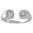 thumbnail image 1 of ARAIYA FINE JEWELRY Sterling Silver Lab Grown Diamond Bypass Band Ring (1/4 cttw, D-F Color, VS Clarity) Size 5.5, 1 of 4