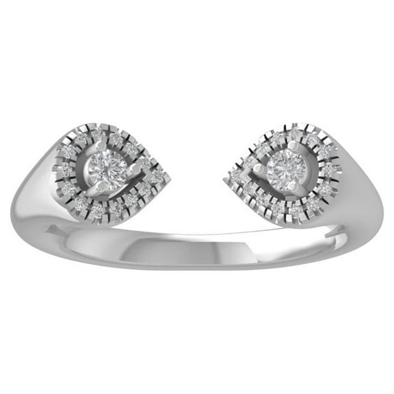 ARAIYA FINE JEWELRY Sterling Silver Lab Grown Diamond Bypass Band Ring (1/4 cttw, D-F Color, VS Clarity) Size 6
