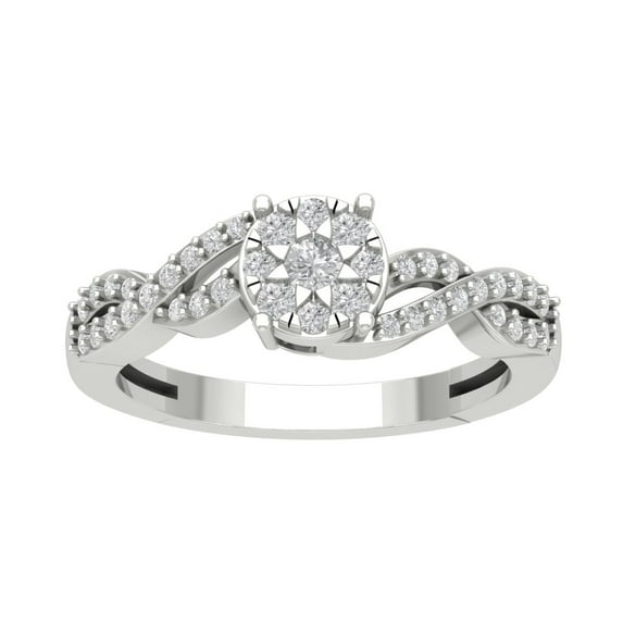 ARAIYA FINE JEWELRY Sterling Silver Lab Grown Diamond Bypass Ring (1/2 cttw, D-F Color, VS Clarity), Size 9