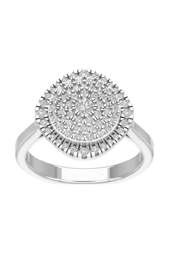 FINE JEWELRY Sterling Silver Lab Grown Diamond Cluster Band Ring (3/4 cttw, D-F Color, VS Clarity), Size 8