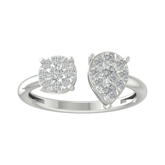 ARAIYA FINE JEWELRY Sterling Silver Lab Grown Diamond Cluster Ring (1/2 cttw, D-F Color, VS1 Clarity) Size 6