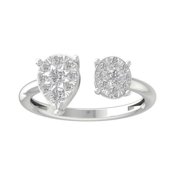 ARAIYA FINE JEWELRY Sterling Silver Lab Grown Diamond Cluster Ring (1/2 cttw, D-F Color, VS1 Clarity) Size 9