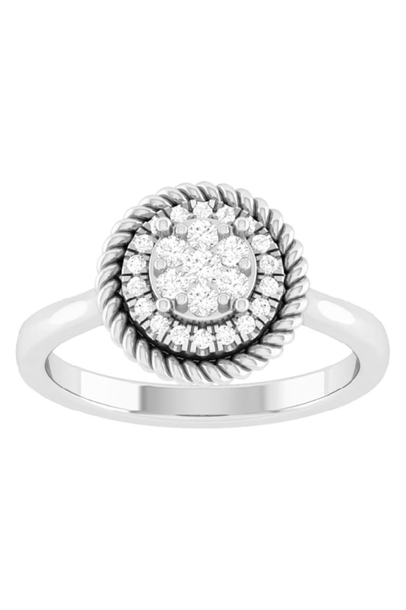 FINE JEWELRY Sterling Silver Lab Grown Diamond Cluster Ring (1/3 cttw, D-F Color, VS Clarity), Size 8.5