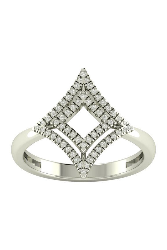 FINE JEWELRY Sterling Silver Lab Grown Diamond Cluster Space Ring (1/4 cttw, D-F Color, VS Clarity), Size 9