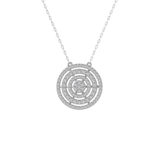 ARAIYA FINE JEWELRY Sterling Silver Lab Grown Diamond Composite Cluster Pendant with Silver Cable Chain Necklace (1/2 cttw, D-F Color, VS Clarity) 18"