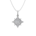 thumbnail image 1 of ARAIYA FINE JEWELRY Sterling Silver Lab Grown Diamond Composite Cluster Pendant with Silver Cable Chain Necklace (1/4 cttw, D-F Color, VS Clarity) 18", 1 of 1