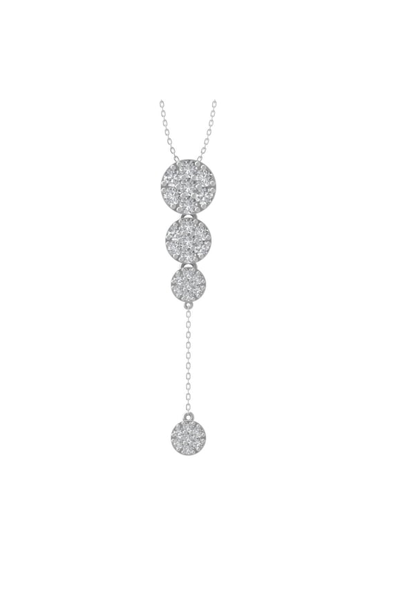 FINE JEWELRY Sterling Silver Lab Grown Diamond Composite Cluster Pendant with Silver Cable Chain Necklace (1 cttw, D-F Color, VS Clarity) 18"