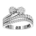 thumbnail image 1 of ARAIYA FINE JEWELRY Sterling Silver Lab Grown Diamond Flower Band Ring (5/8 cttw, D-F Color, VS Clarity), Size 8, 1 of 5