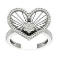 thumbnail image 1 of ARAIYA FINE JEWELRY Sterling Silver Lab Grown Diamond Flower Heart Ring (1/3 cttw, D-F Color, VS Clarity), Size 5.5, 1 of 5