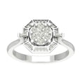 thumbnail image 1 of ARAIYA FINE JEWELRY Sterling Silver Lab Grown Diamond Halo Band Ring (1/2 cttw, D-F Color, VS Clarity), Size 9.5, 1 of 5