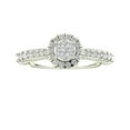 thumbnail image 1 of ARAIYA FINE JEWELRY Sterling Silver Lab Grown Diamond Halo Band Ring (5/8 cttw, D-F Color, VS Clarity), Size 5.5, 1 of 5