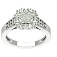 thumbnail image 1 of ARAIYA FINE JEWELRY Sterling Silver Lab Grown Diamond Halo Cluster Ring (3/4 cttw, D-F Color, VS Clarity), Size 6, 1 of 5
