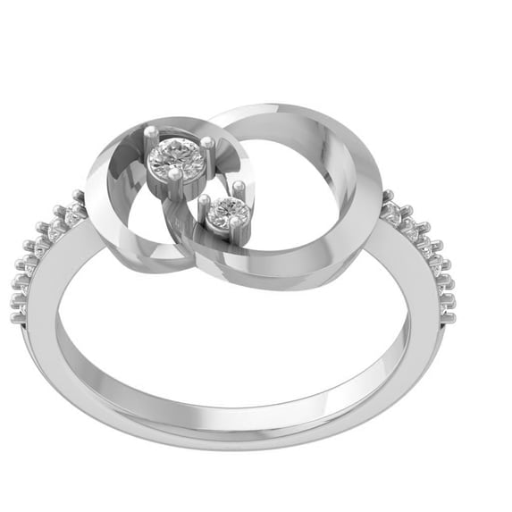 ARAIYA FINE JEWELRY Sterling Silver Lab Grown Diamond Inetrlocking Circle Ring (1/4 cttw, D-F Color, VS Clarity), Size 10